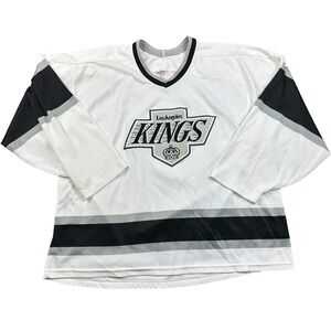 Vintage CCM Los Angeles Kings Hockey Jersey White Black XL NHL Maska Canada 90s